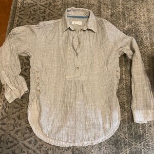Anthropologie Light Tan Casual Button Down Shirt